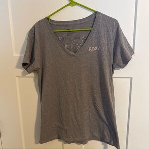 Roxy Heather Gray V-Neck Tee